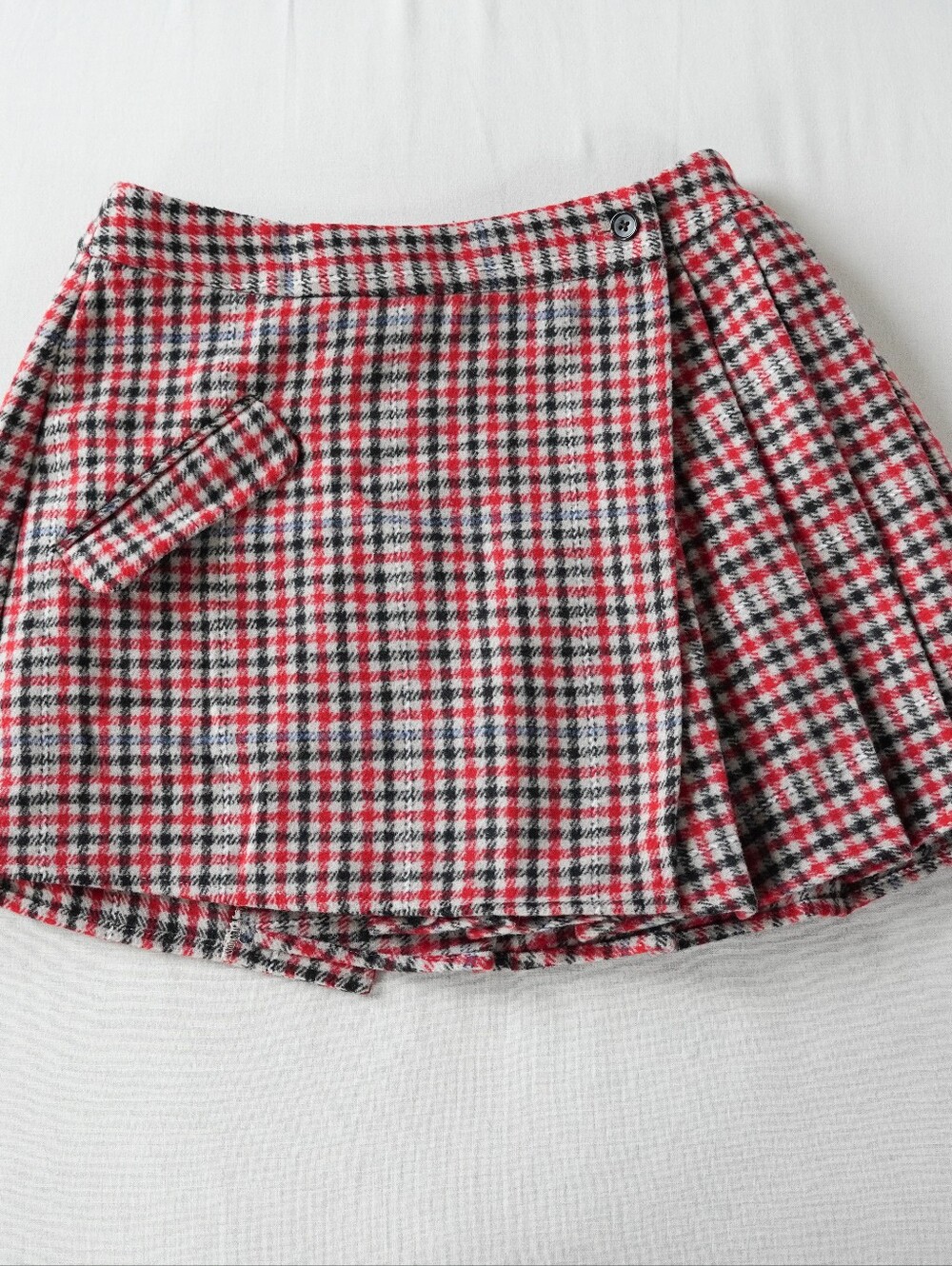 Rails Adriana Crimson Mini Checkered Pleated Plaid Wrap Mini Skirt NWT Size 2